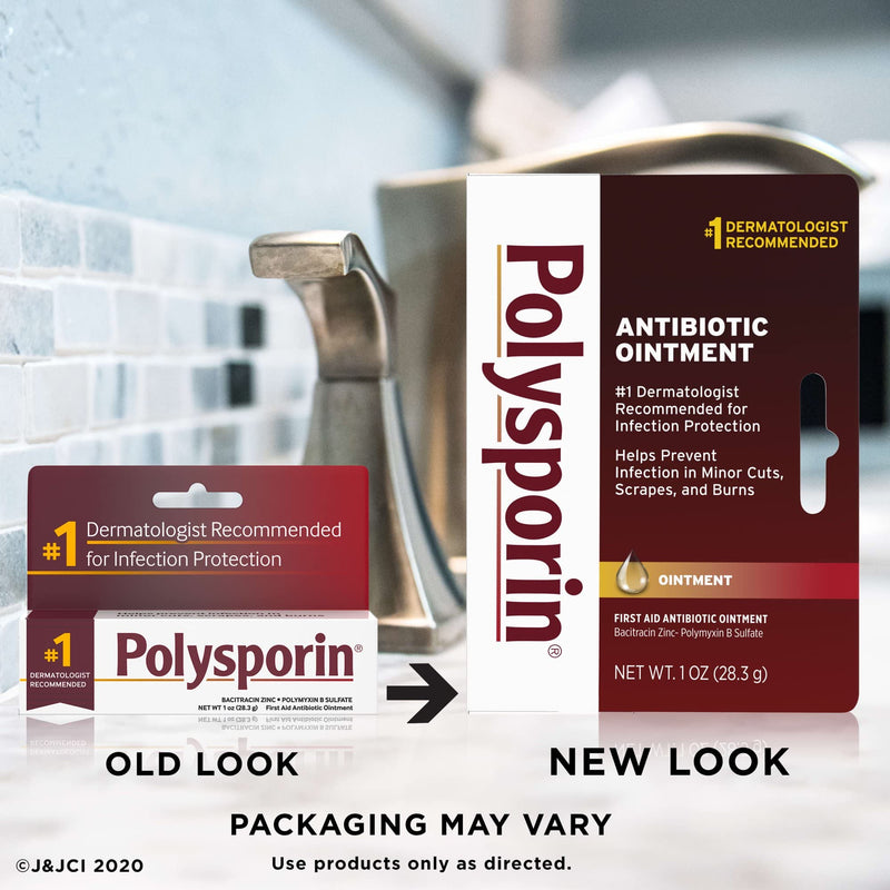 [Australia - AusPower] - Polysporin First Aid Antibiotic Ointment Without Neomycin, Travel Size, 1 Oz Tube - Pack of 5 
