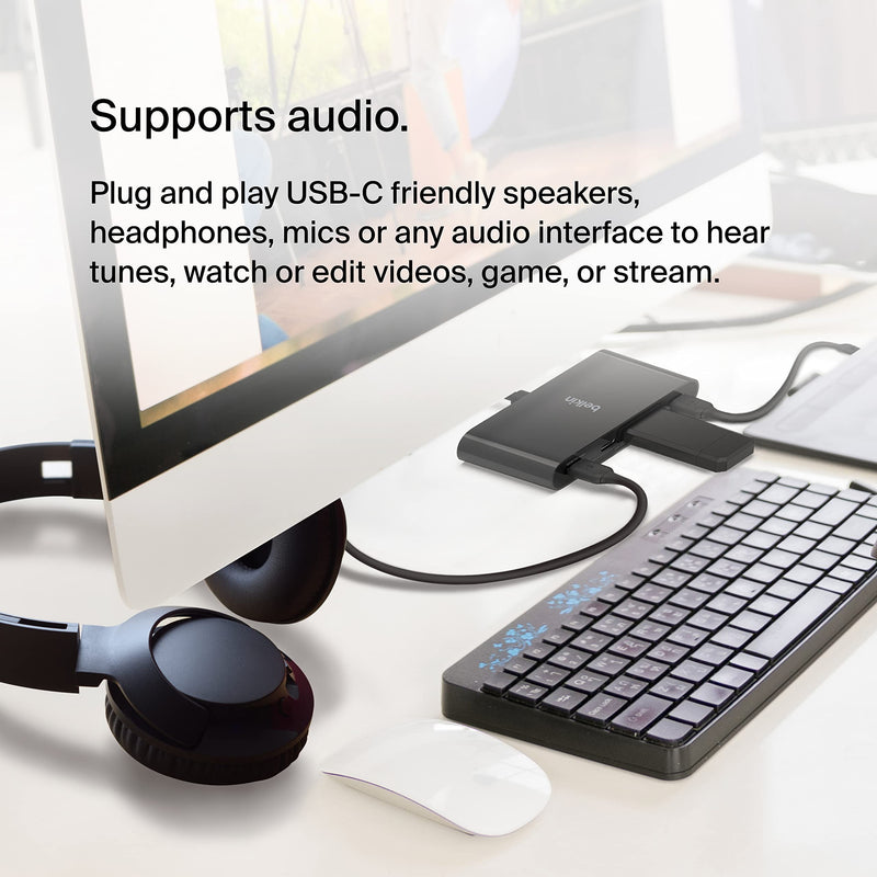 [Australia - AusPower] - Belkin Connect USB-C™ to 4-Port USB-C Hub, Multiport Adapter Dongle with 4 USB-C 3.2 Gen2 Ports & 100W PD with Max 10Gbps High Speed Data Transfer for MacBook, iPad, Chromebook, PC, and More 