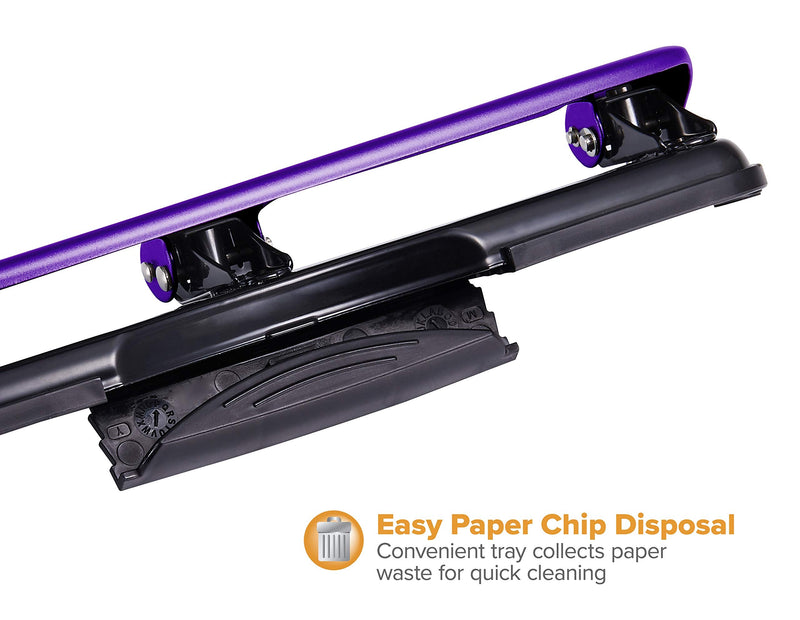 [Australia - AusPower] - Bostitch Office EZ Squeeze Reduced Effort 3-Hole Punch, 12 Sheets, Purple,black , 1.6" x 3" x 11" 