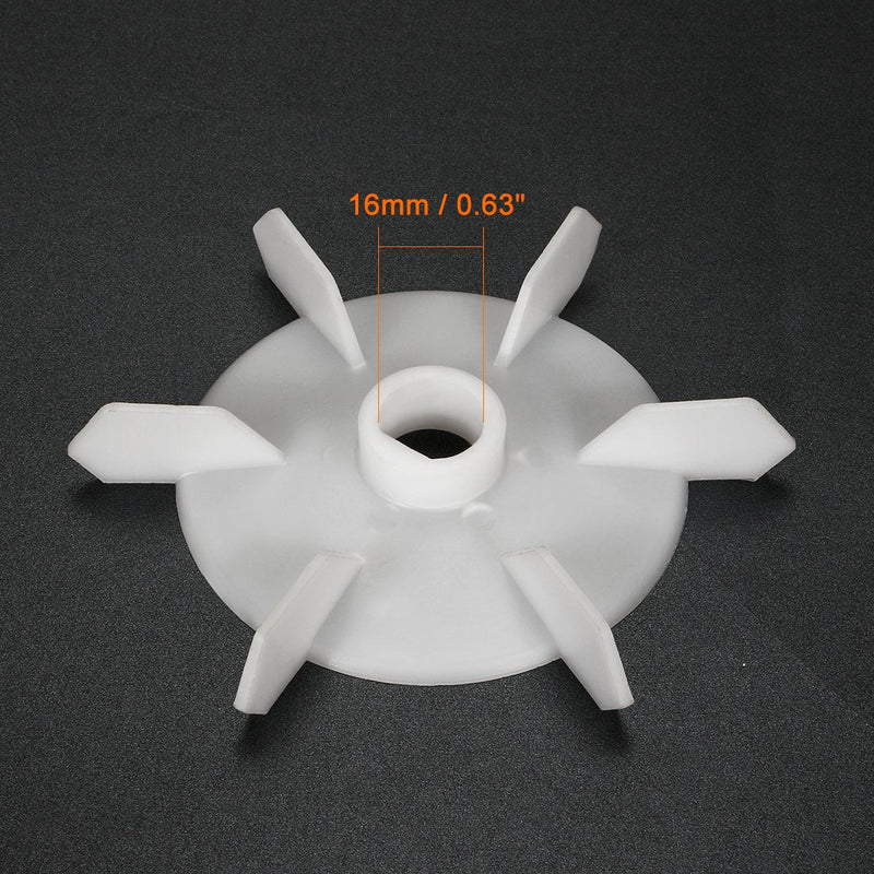 [Australia - AusPower] - uxcell Motor Fan Blade 140mmx16mm D Shape Bore White Engineering Plastic with 6 Vanes 