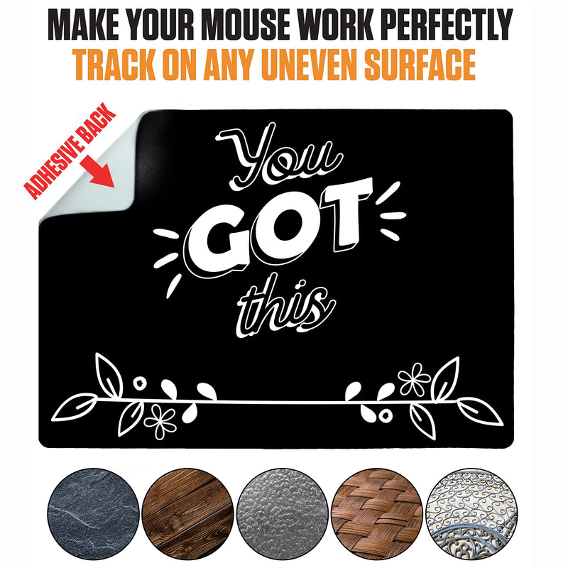 [Australia - AusPower] - Mouse Pad Adhesive Bottom - Sticks to Any Surface - Portable - Webcam Covers and Screen Cleaner Included (You GOT This) YOU GOT THIS 