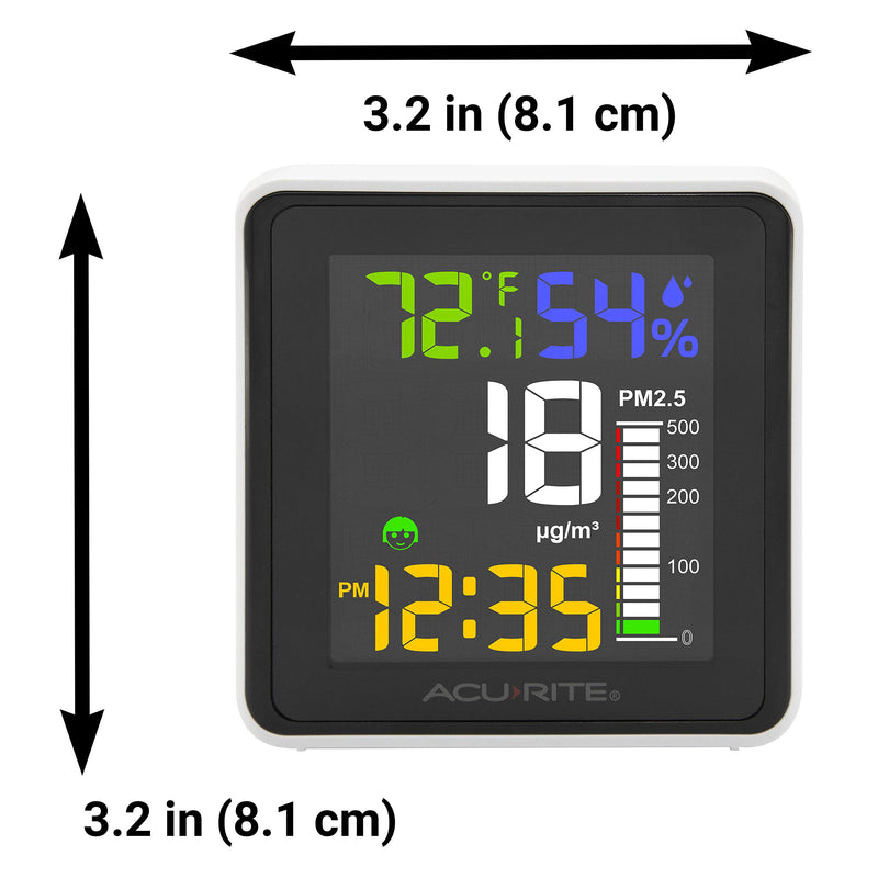 [Australia - AusPower] - AcuRite Indoor Air Quality Monitor (PM2.5, Temperature, Humidity), Black 