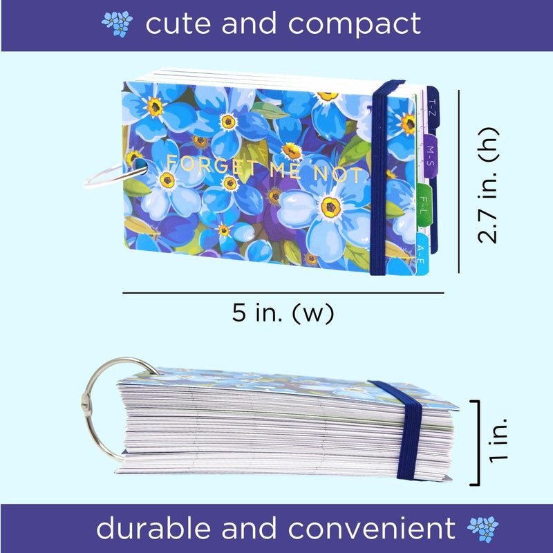 [Australia - AusPower] - Steel Mill & Co Password Book with Alphabetical Tabs, Password Keeper Holds 600 Passwords, Blue Floral Personal Organizer for Home or Office, Forget Me Not 