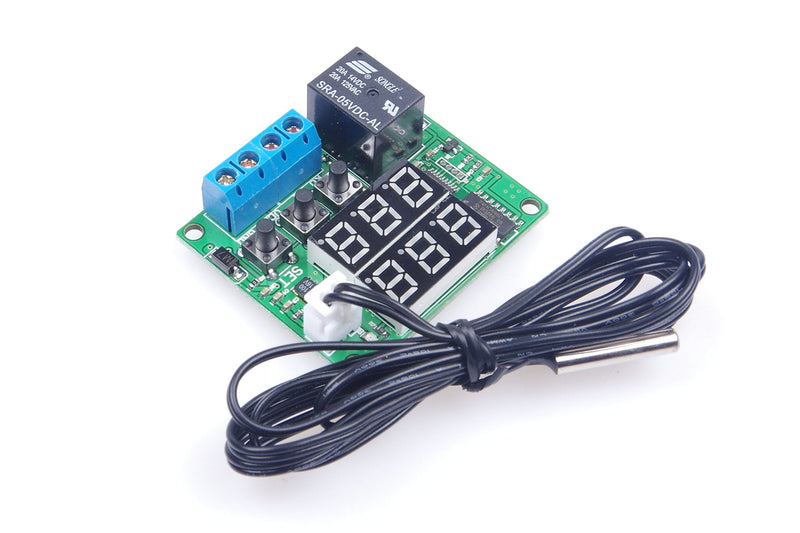 [Australia - AusPower] - LM YN DC 5V Digital Thermostat Module -58℉ to 257℉ Fahrenheit Temp Display Temperature Controller Board With 20A Relay Waterproof Sensor Probe Dual LED Display Red Red 