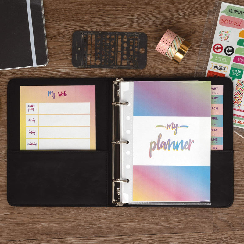 [Australia - AusPower] - Samsill Vintage Hardback Jr. Book Style 3 Ring Binder, 1 Inch Round Ring, Holds 200 Sheets – Black 