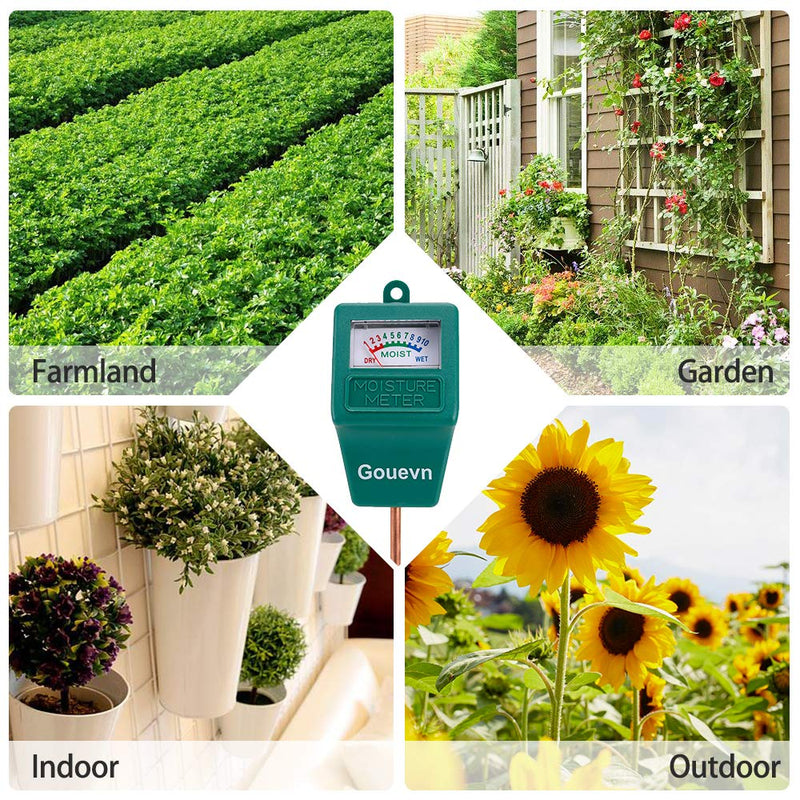[Australia - AusPower] - Gouevn Soil Moisture Meter, Plant Moisture Meter Indoor & Outdoor, Hygrometer Moisture Sensor Soil Test Kit Plant Water Meter for Garden, Farm, Lawn (No Battery Needed) Green 