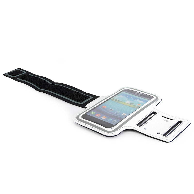 [Australia - AusPower] - SumacLife Workout Smartphone Armband with Key Slot for iPhone 5s/Z3/Lumia/Moto - White 