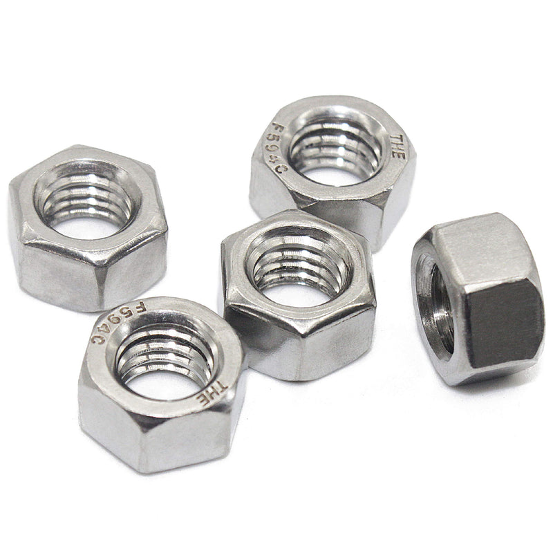 [Australia - AusPower] - Fullerkreg 1/4"-20 Stainless Hex Nut, 304 Stainless Steel, Bright Finish,(100 pcs) 1/4-20 (100 Pack) 