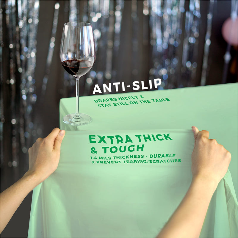 [Australia - AusPower] - ANECO 100% Compostable Tablecloths for Rectangle Tables (54''x108'', 3 Count) - Green Disposable Rectangular Tablecloth - Anti-Plastic & Biodegradable Table Cover for Outdoor, Party, Picnic, Wedding Spring Green 54"x108" - Pack of 3 
