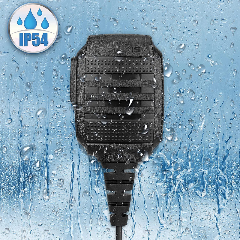 [Australia - AusPower] - Retevis Walkie Talkie Mic, Shoulder Speaker, IP54 Waterproof Microphone for BF-F8HP Baofeng UV-5R Retevis H-777 RT19 RT21 RT22 RT27 RT-5R Arcshell AR-5 Two Way Radios (2 Pack) 