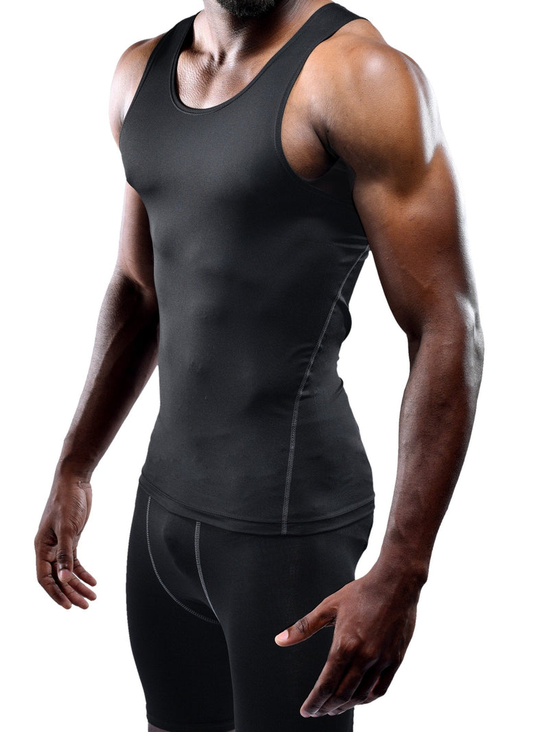 [Australia - AusPower] - Neleus Men's 3 Pack Athletic Compression Under Base Layer Sport Tank Top X-Small 01# 3 Pack:black 