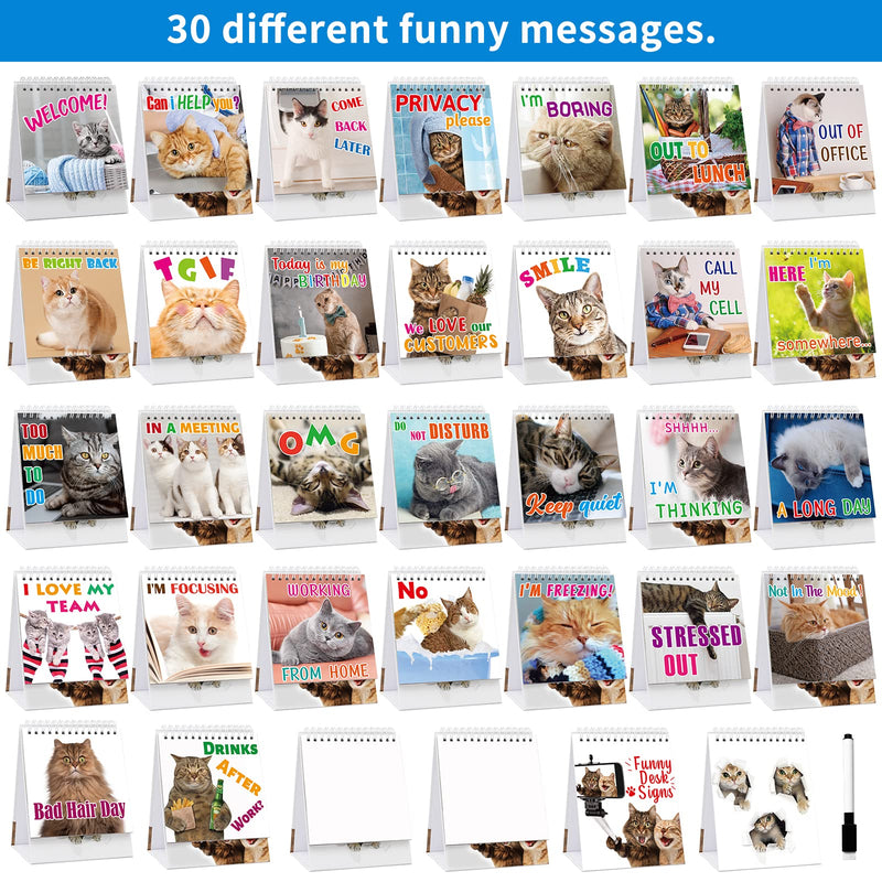 [Australia - AusPower] - Funny Desk Signs Fun Desk Accessories Include 30 Different Fun and Flip-Over Messages for Office Gifts 