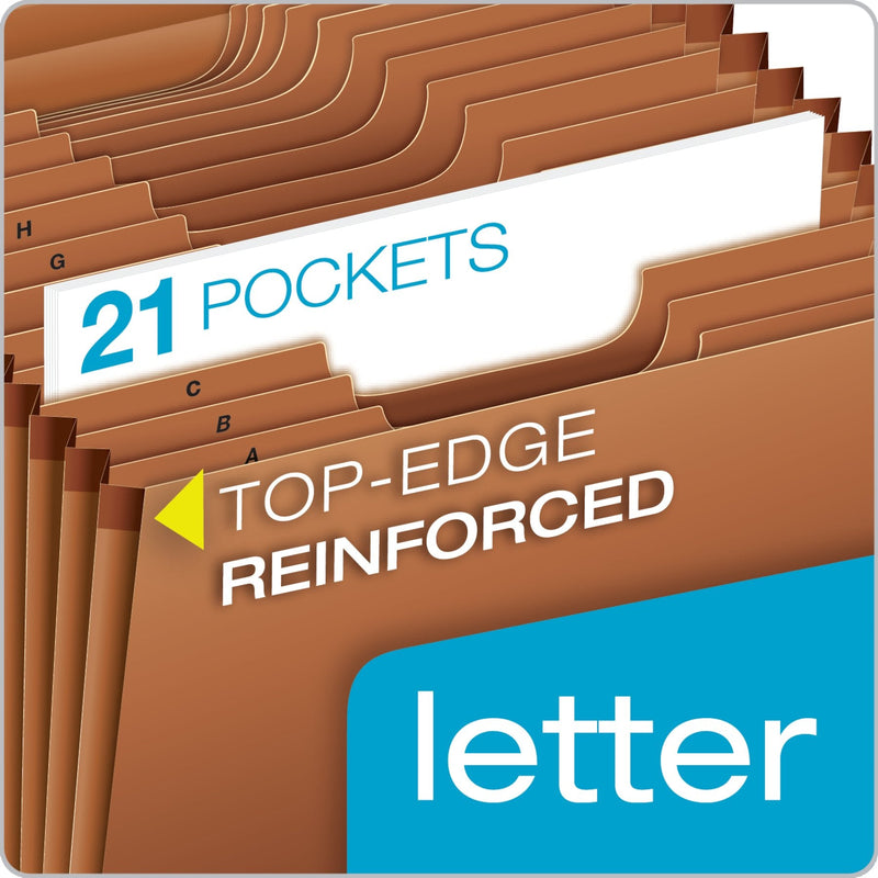 [Australia - AusPower] - Globe-Weis PFXR217AHD /Pendaflex Heavy Duty Expanding File, Open Top, 21 Pockets, A-Z, 1/3 Cut Tabs, Letter Size, Brown (R217AHD) 