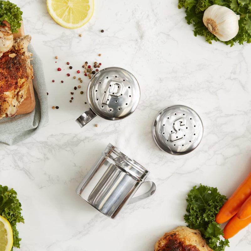 [Australia - AusPower] - RSVP Endurance 18/8 Stainless Steel Stove Top Salt and Pepper Shakers, 10 ounce (.3L) 