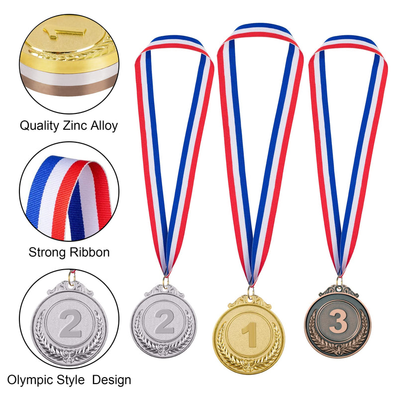 [Australia - AusPower] - IHPUKIDI 12 Pieces Gold Silver Bronze Award Medals, Olympic Style Winner Medals Gold Silver Bronze Prizes for Sports, Competitions, Party Favors, 2 Inches 