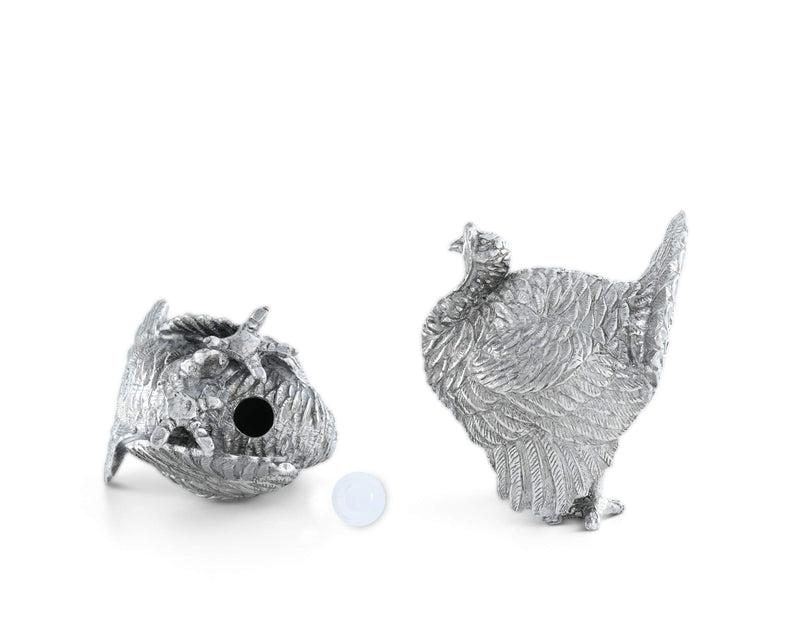 [Australia - AusPower] - Vagabond House Pewter Thanksgiving Turkey Salt and Pepper Shaker Set Solid Metal 2.25 inch Tall 