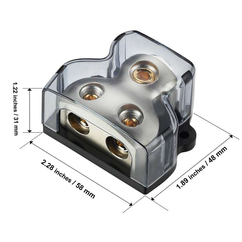 [Australia - AusPower] - Freajoin 0/2/4 AWG Gauge Power Distribution Block 1/0 Gauge in - 2 x 4 Gauge Out 1/0 GA In to (2) 4 GA Out 