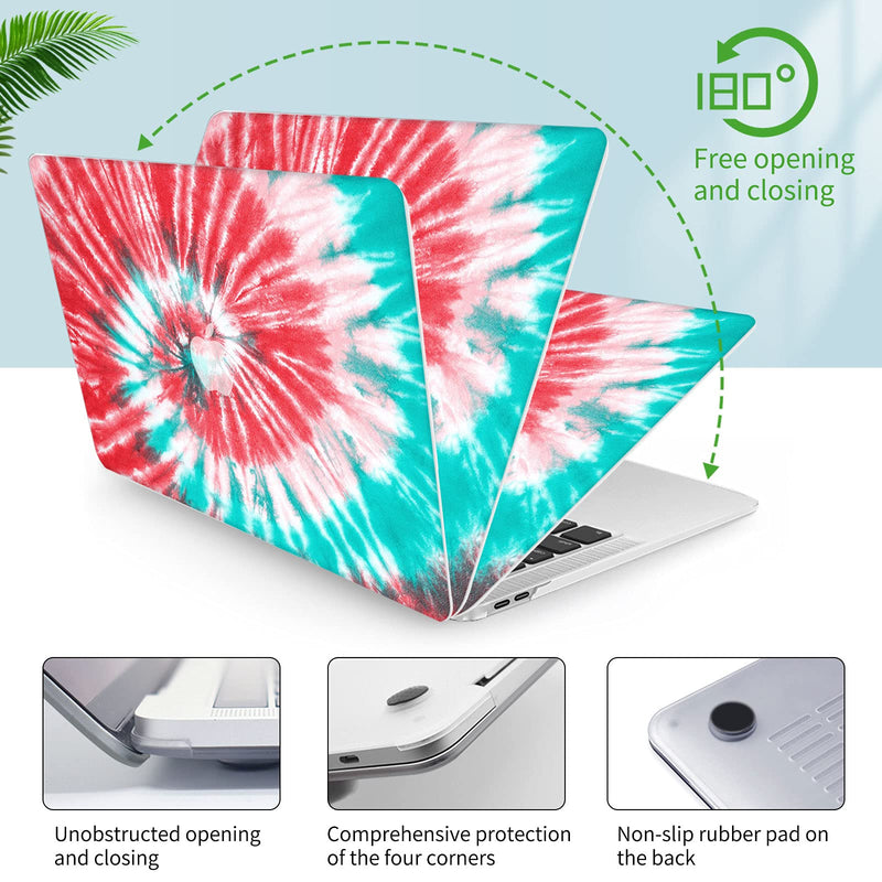 [Australia - AusPower] - Watbro Compatible with MacBook Air 13 Inch Laptop Case 2020 2019 2018 Release A2337 M1/A2179/A1932 ,Tie-dye Splash Ink Case with Keyboard Cover Skin for MacBook Air 2020 with Touch ID 1Pack:Color tie-dye 