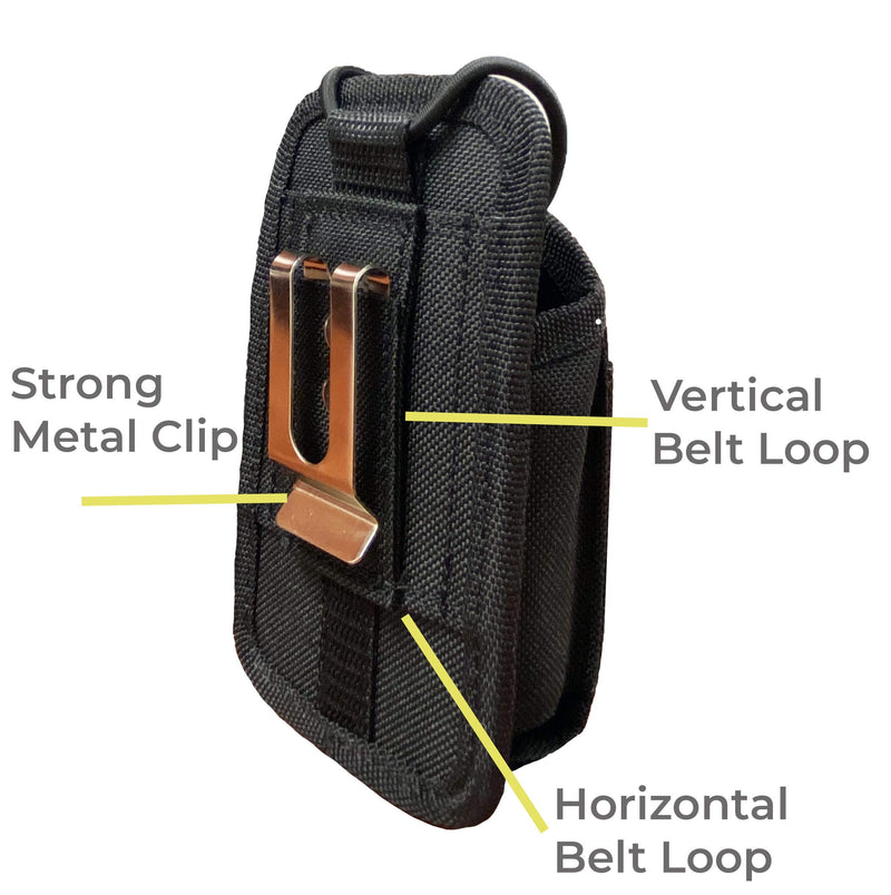 [Australia - AusPower] - Agoz Radio Holster for Arcshell AR-5, AR-6, BaoFeng UV-5R, Midland GXT1000VP4, Unication G4 G5, Retevis RT22 RT22S Two Way Radio Walkie Talkie Pouch Holder,Duty Belt Metal Clip Loop,Card Slot (Snap) 