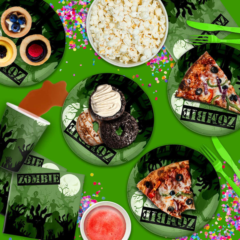 [Australia - AusPower] - Zombie Birthday Party Supplies Set Plates Napkins Cups Tableware Kit for 16 
