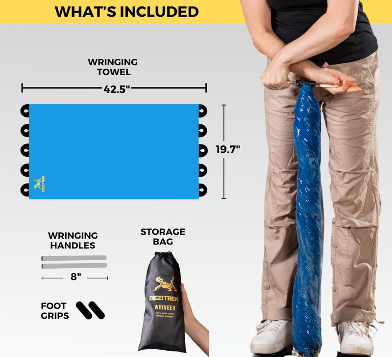 [Australia - AusPower] - Dezitrek Ultra Light Clothes Wringer - Manual Hand Crank Laundry Wringer for Off Grid Living, Camping, Hotel and Travel - Compact and Eco-Friendly Towel Wringer for Drying Clothes Anywhere 