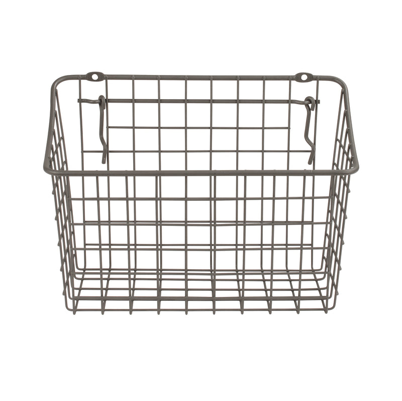 [Australia - AusPower] - Spectrum Diversified 10" x 5" x 7" Pegboard & Wall Mount Large Wire Basket for Slatwall & Pegboard, Home & Garage Storage, Versatile Wall Organizer for Tools & Craft Supplies, Industrial Gray Basket 10" 