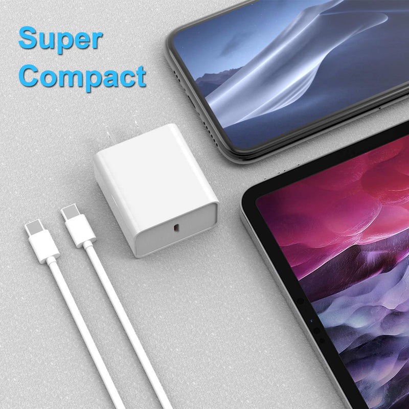 [Australia - AusPower] - USB C Charger 18W-PD Wall Charger for Google Pixel 5 4 4a 4XL 3 3a 3XL 2, iPad Pro 11"/12.9" - Pixel Charger with 6.6FT Type C Charging Cable 