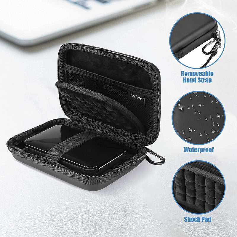 [Australia - AusPower] - ProCase Portable Hard Drive Case Bundle with ProCase Carrying Case for Samsung T5 T3 SSD, Compact Hard Shockproof Carry Case 