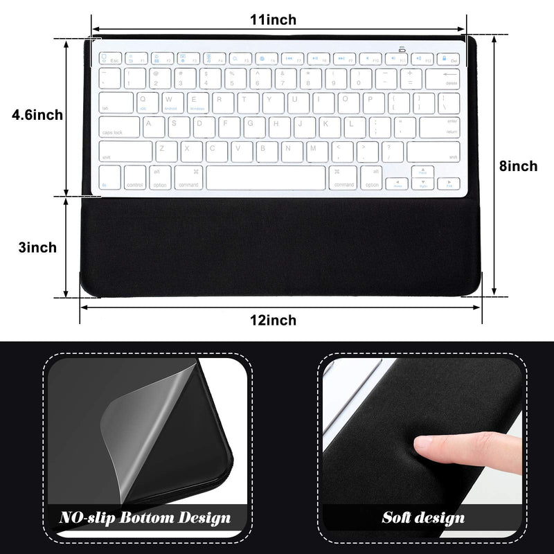 [Australia - AusPower] - Keyboard Wrist Rest for Magic Keyboard Pad Wrist Rest Stand Compatible with Wireless Magic Keyboard 2 (MLA22L/A) for Easy Typing (Grey) (Black) 