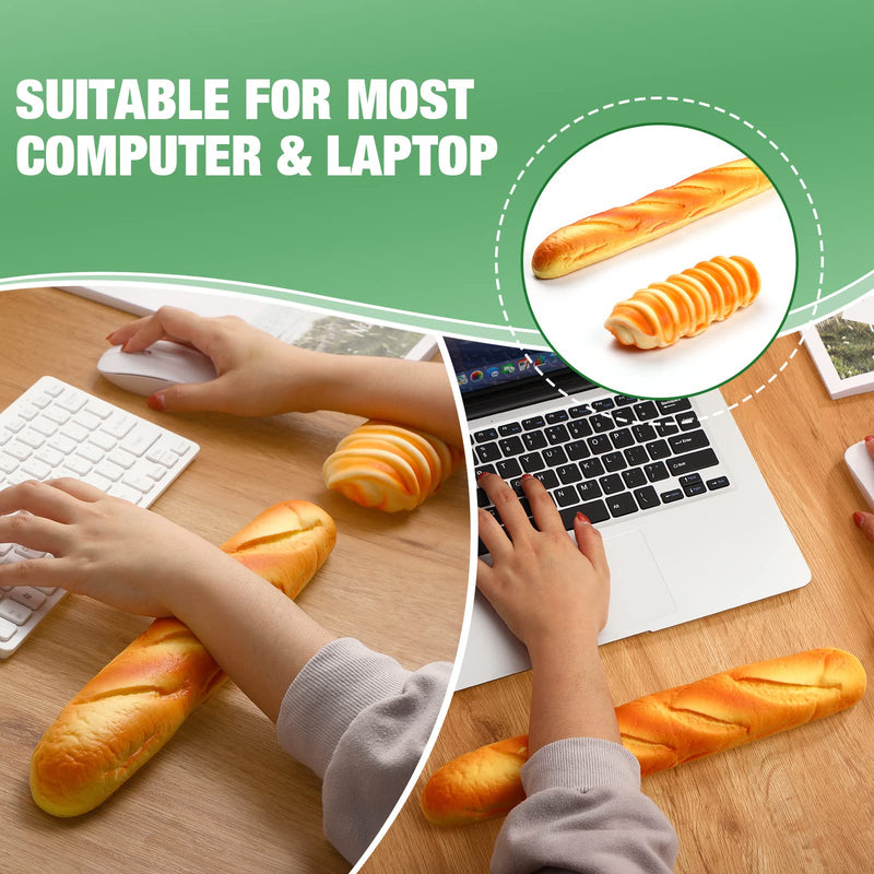 [Australia - AusPower] - 2 Pieces Keyboard Mouse Wrist Rest Pad Wrist Rest Support Funny Desk Wrist Pad Toast Bread Keyboard Rest Cute Wrist Cushion for Keyboard Typing (13.4 x 2.2 x 1.6/ 5.9 x 1.6 x 2.4 Inch, Mixed Style) 13.4 x 2.2 x 1.6/ 5.9 x 1.6 x 2.4 Inch 