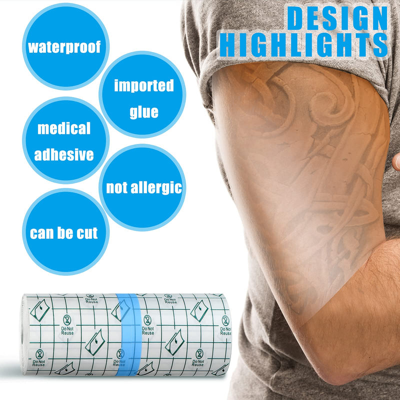 [Australia - AusPower] - 4 Rolls Transparent Stretch Adhesive Bandages Waterproof Clear Bandage Protective Adhesive Bandages Dressing Tape (6 Inch x 5.47 Yard) 6 Inch x 5.47 yard 