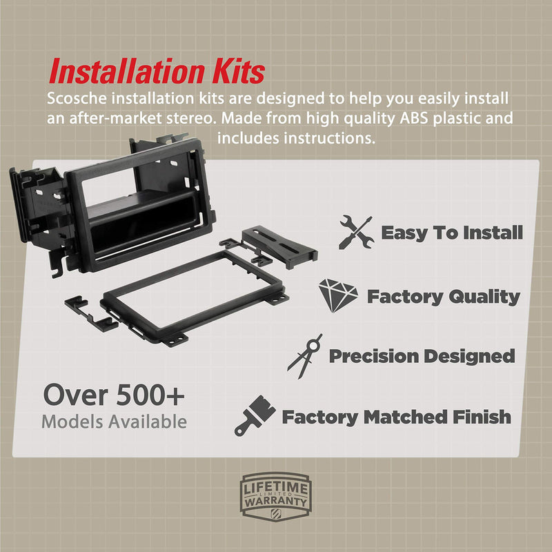 [Australia - AusPower] - SCOSCHE GM1587B In-Dash Car Stereo Single DIN Installation Kit Compatible with 2004-Up Select Chevrolet and More GM Vehicles Standard Packaging 