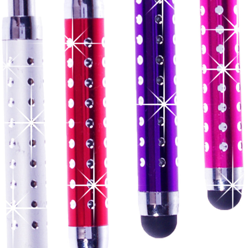 [Australia - AusPower] - ECO-FUSED Stylus Pen Bundle - 12 Adjustable Bling Stylus Pens- with 3.5mm Jack Connector- for All Capacitive Touchscreen Devices - iPad, iPhone, Samsung Phones, All Android Phones, Tablets and More 