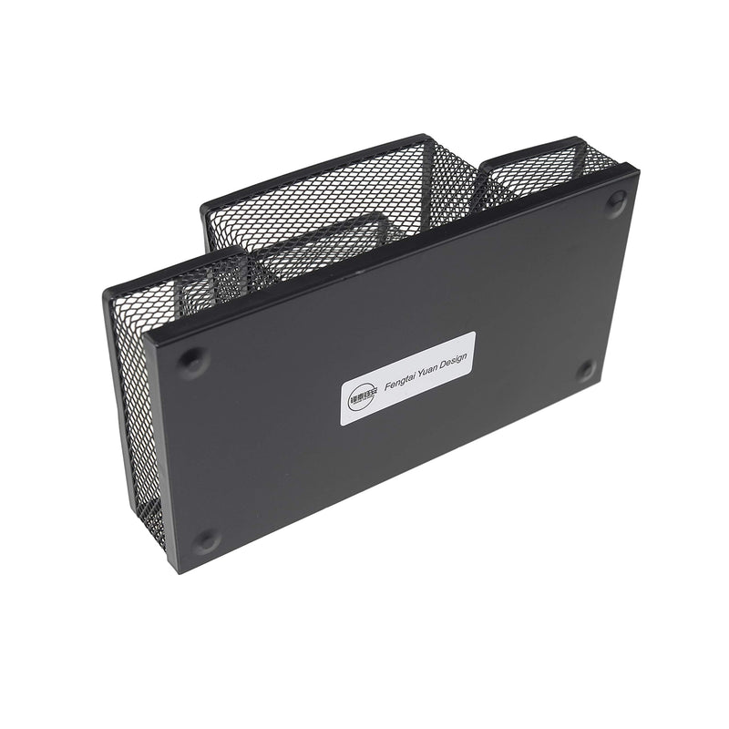 [Australia - AusPower] - Fengtaiyuan T02 Black-Plus, Big Black Metal Wire Mesh Pencil Holder, Desktop Organizer 