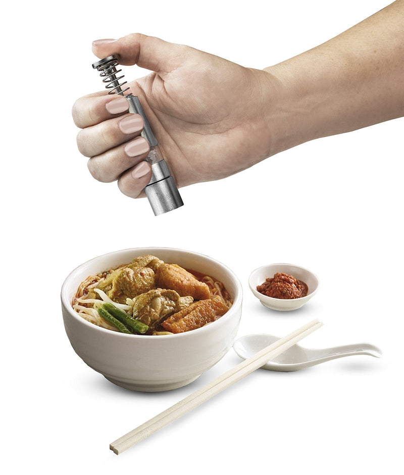 [Australia - AusPower] - Travel Salt And Pepper Grinder Set, Grind Gourmet™ Original Pump & Grind Travel Gadgets, Spice Grinder, Pepper Mill, Small Salt Pepper Grinder, Free Pep Spice and Salt 