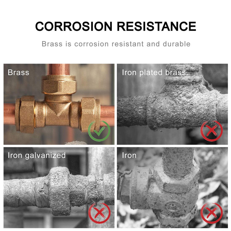 [Australia - AusPower] - Brass Pipe Fitting, SUNGATOR 1/2-Inch x 1/2-Inch NPT Male Pipe, Hex Nipple (5-Pack) 