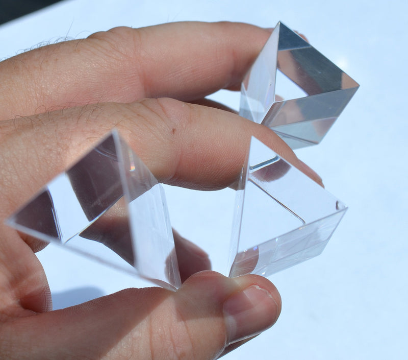 [Australia - AusPower] - EISCO 6PK Equilateral Prisms 3pc Set - 1", 2", & 4" Lengths, 25mm Face Size - Acrylic - Classroom Pack (Six, 3pc Sets - 18 Pieces Total) Labs 