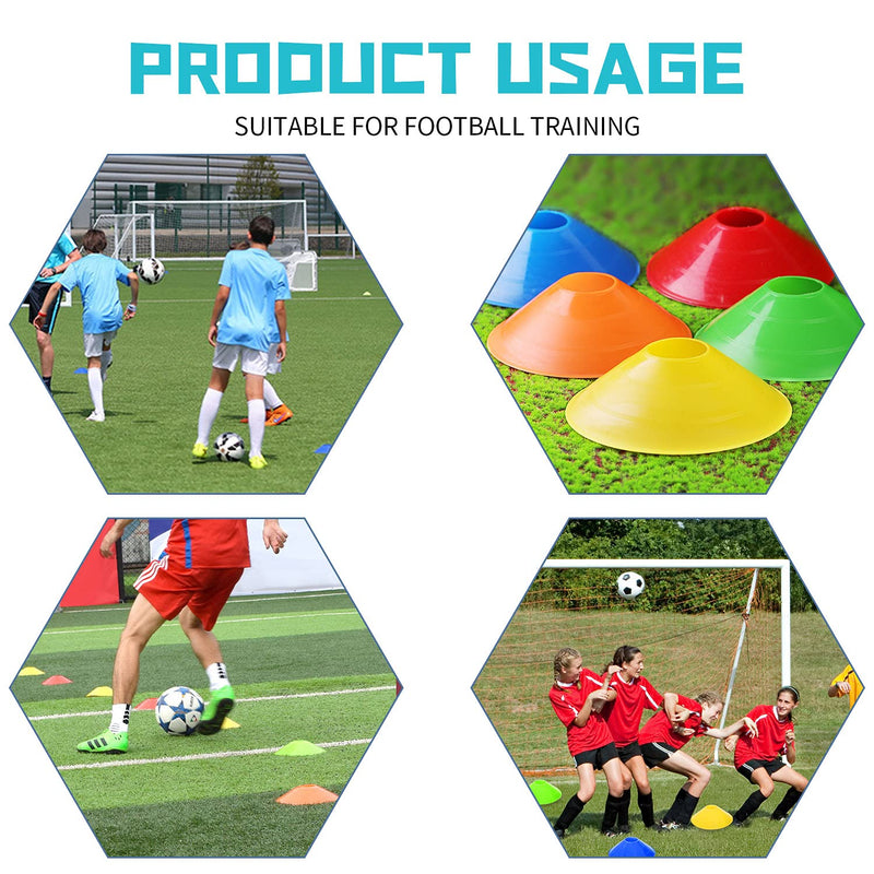 [Australia - AusPower] - Jyongmer 30 Pcs Disc Cones Training Cones Agility Soccer Cones with Carry Bag for Training, Football, Basketball, Kids, Sports, Field Cone Markers and Other Sports and Games (Thickened Version 22g) 