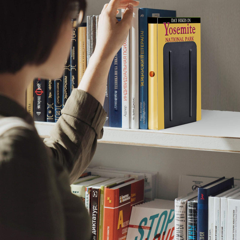 [Australia - AusPower] - Acrimet Premium Metal Bookends (Heavy Duty) (Black Color) (1 Pair) Black 