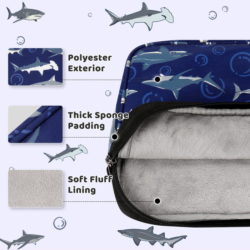 [Australia - AusPower] - Choco Mocha Tablet Bag for Kids（10inch & 12.5inch） 10inch（10.5 x 8.5 x 1.3） Shark-Navy 10inch 