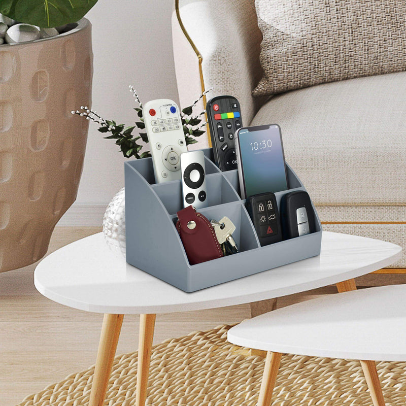 [Australia - AusPower] - Acrimet Incline Desktop Easy Organizer Caddy Holder - Supplies Storage and Home Organization (Plastic) (Silver Color) 