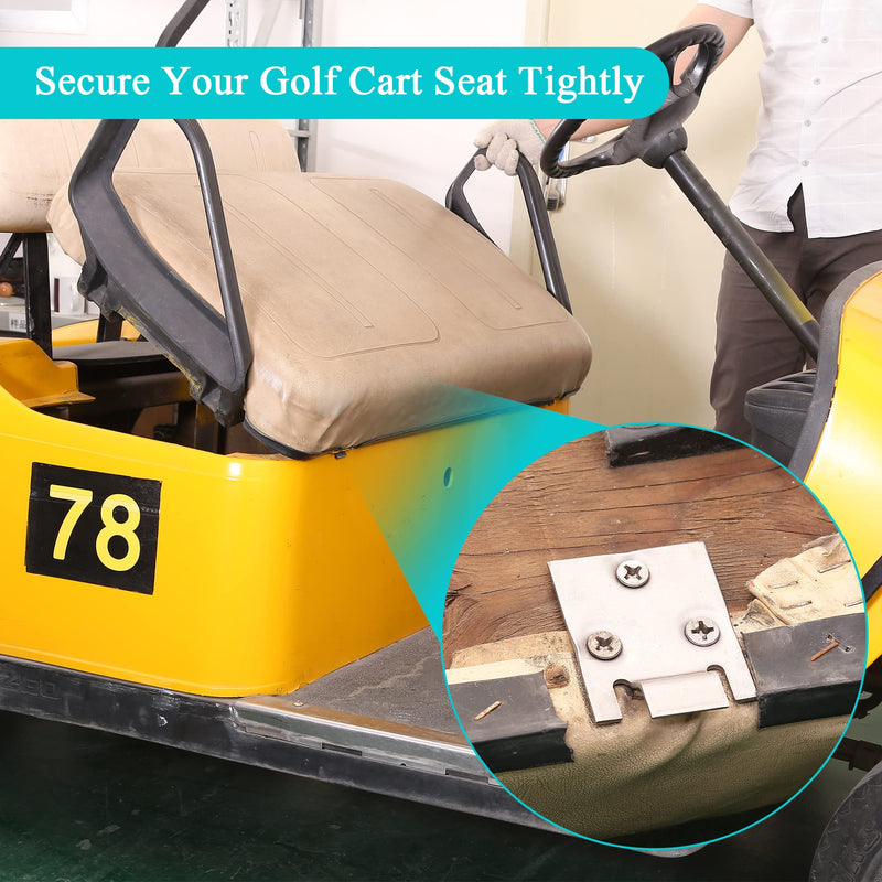 [Australia - AusPower] - 10L0L Golf Cart Seat Bottom Hinge Plate Fits for 1995-up EZGO TXT & Medalist, 2001-up EZGO MPT Shuttle Workhorse Series, 2 Pack OEM# 71610G01 71609G01 