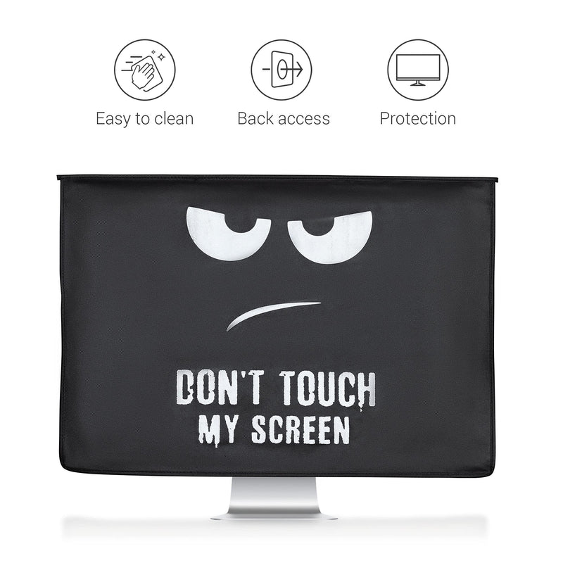 [Australia - AusPower] - kwmobile Cover Compatible with 24-26" Monitor - with Extra Storage - Don't Touch My Screen White/Black Don't Touch My Screen white / black 
