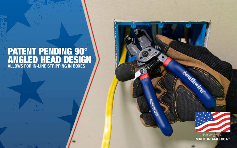 [Australia - AusPower] - Southwire - 65172140 SNM1214HH-US ROMEX BOXJaw Wire Stripper, Dual Wire Cutter Strips both 12/2 & 14/2 Romex NMB JACKETS and 12 and 14 AWG Solid Wire 
