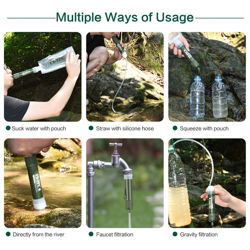 [Australia - AusPower] - FS-TFC Personal Water Filter Straw Mini Water Purifier Survival Gear for Hiking, Camping, Travel and Emergency Preparedness 1 Pack 