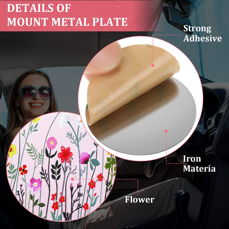 [Australia - AusPower] - 8 Pcs Phone Magnet Car Metal Plate Mount Metal Plate for Cell Holder Magnetic Car Mount Compatible with Magnetic Car Mounts Replacement Sticker (Floral Style) Floral Style 