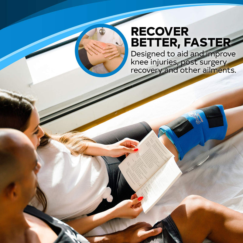 [Australia - AusPower] - Knee Ice Pack Wrap (11” x 12”) by Cool Relief - Flexible Cold Pack Wrap For Long-Lasting Superior Knee Compression - Knee Ice Pack Wrap For Joint Pain Relief & Faster Injury and Surgery Recovery Knee Ice Wrap 