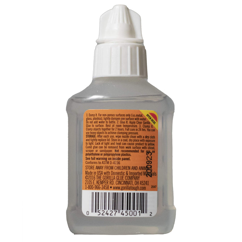 [Australia - AusPower] - Gorilla Clear Glue, 1.75 Ounce Bottle, Clear, (Pack of 1) 1 - Pack 