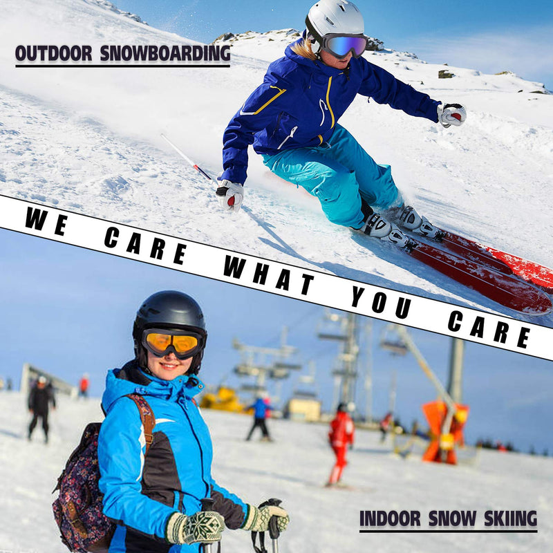 [Australia - AusPower] - MAMBAOUT 2-Pack Snow Ski Goggles, Snowboard Goggles for Men, Women, Youth, Kids, Boys or Girls 01.multicolor Lenses × 2 