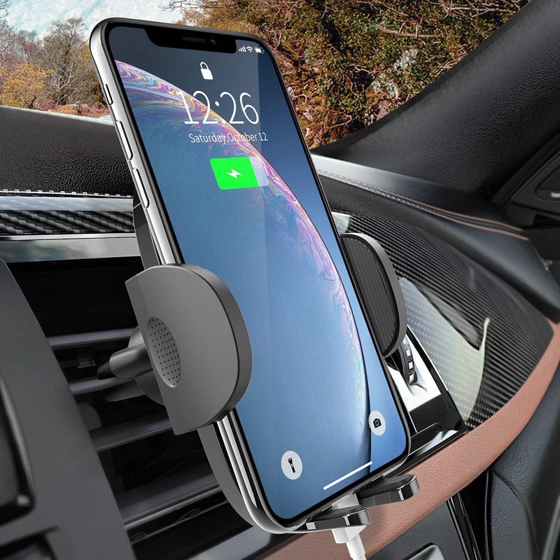 [Australia - AusPower] - APPS2Car Solid Air Vent Phone Mount for Car with One-Hand Operation Deep Clamp Quick-Release Holder Compatibile with Big Cell Phone and Thick Case for iPhone 12 Pro Max Mini 11 XR XS X 8 7 6 Plus 5S 